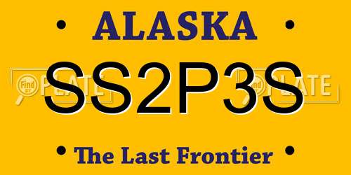 SS2P3S Alaska License Plate