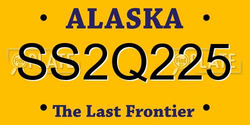 SS2Q225 Alaska License Plate