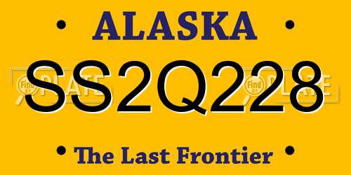 SS2Q228 Alaska License Plate
