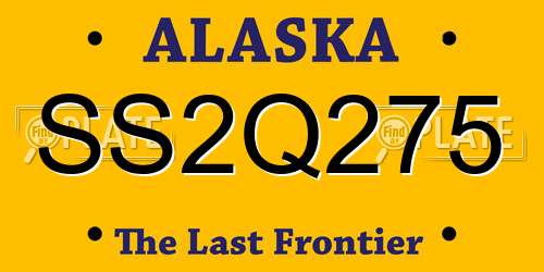 SS2Q275 Alaska License Plate