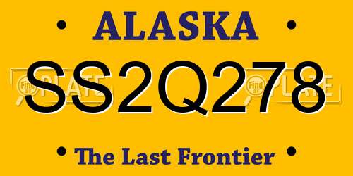 SS2Q278 Alaska License Plate