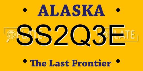 SS2Q3E Alaska License Plate
