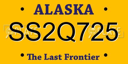 SS2Q725 Alaska License Plate