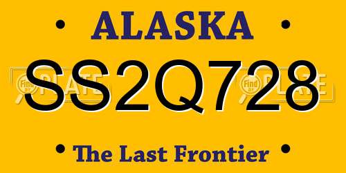 SS2Q728 Alaska License Plate