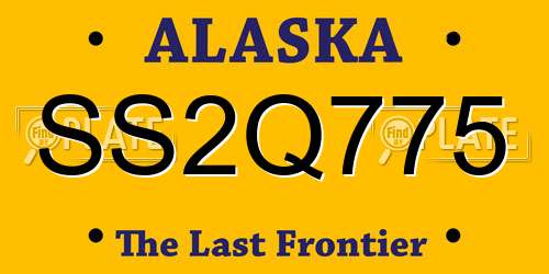 SS2Q775 Alaska License Plate