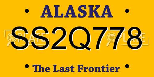 SS2Q778 Alaska License Plate
