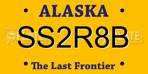 SS2R8B Alaska License Plate