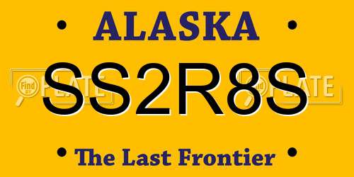 SS2R8S Alaska License Plate