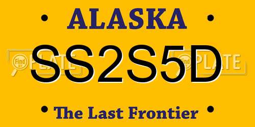 SS2S5D Alaska License Plate