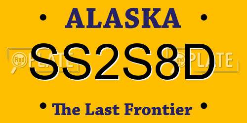 SS2S8D Alaska License Plate