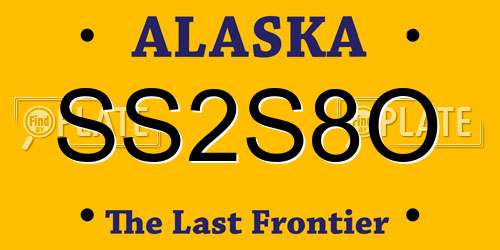 SS2S8O Alaska License Plate