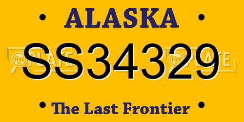 SS34329 Alaska License Plate