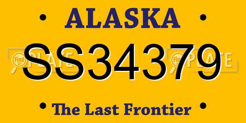 SS34379 Alaska License Plate