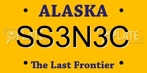SS3N3C Alaska License Plate