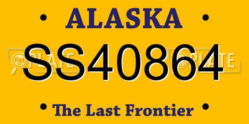SS40864 Alaska License Plate