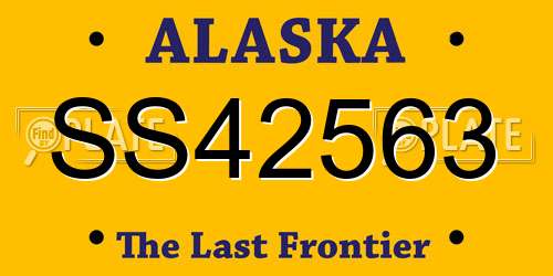 SS42563 Alaska License Plate
