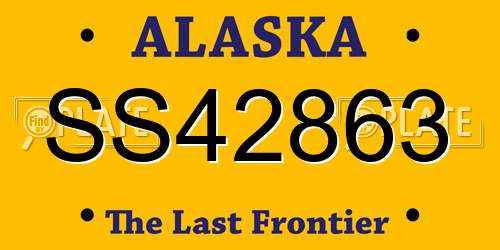 SS42863 Alaska License Plate