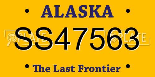SS47563 Alaska License Plate