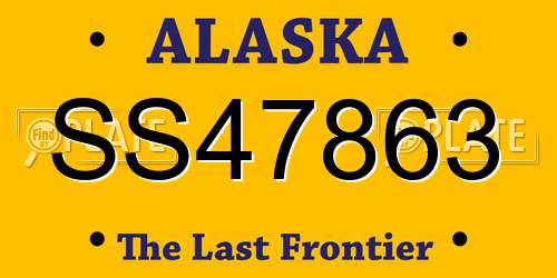 SS47863 Alaska License Plate
