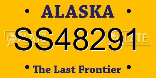 SS48291 Alaska License Plate