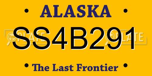 SS4B291 Alaska License Plate