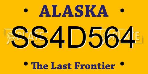 SS4D564 Alaska License Plate