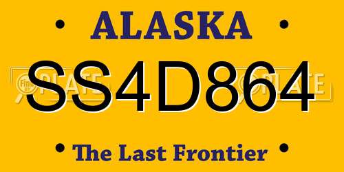 SS4D864 Alaska License Plate