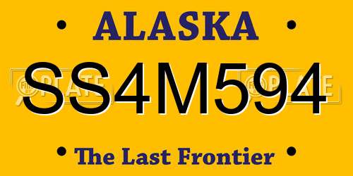 SS4M594 Alaska License Plate
