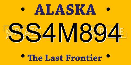 SS4M894 Alaska License Plate