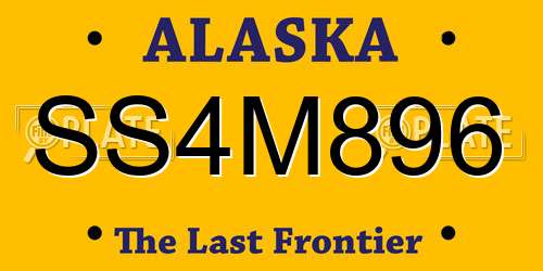 SS4M896 Alaska License Plate