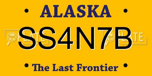 SS4N7B Alaska License Plate