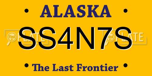 SS4N7S Alaska License Plate