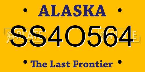 SS4O564 Alaska License Plate