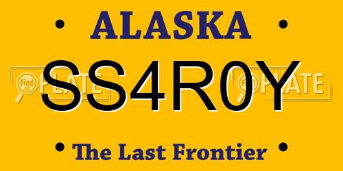SS4R0Y Alaska License Plate