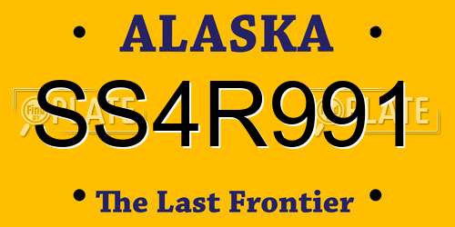 SS4R991 Alaska License Plate