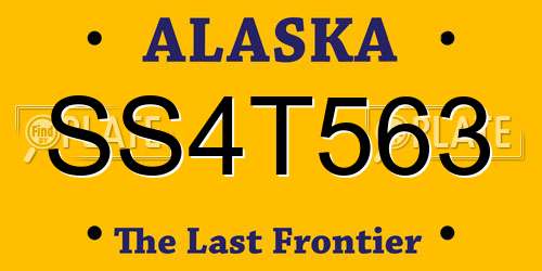 SS4T563 Alaska License Plate