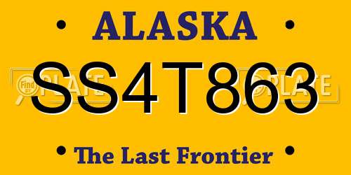 SS4T863 Alaska License Plate