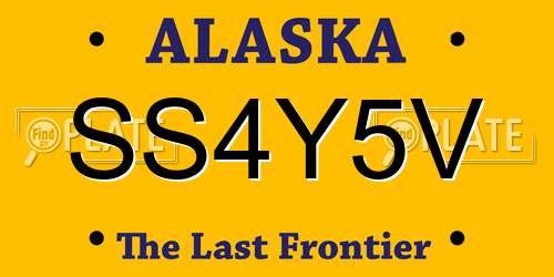 SS4Y5V Alaska License Plate