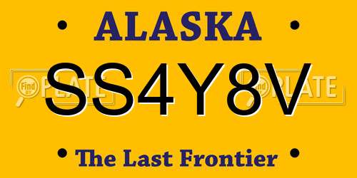 SS4Y8V Alaska License Plate