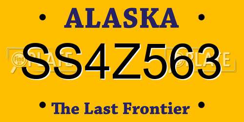 SS4Z563 Alaska License Plate