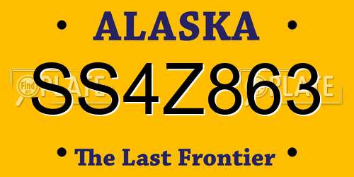 SS4Z863 Alaska License Plate