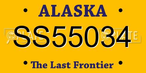 SS55034 Alaska License Plate