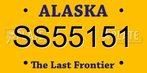 SS55151 Alaska License Plate