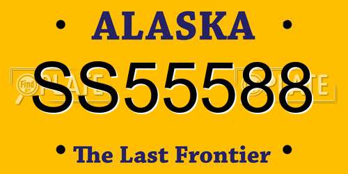 SS55588 Alaska License Plate