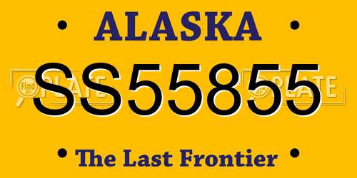 SS55855 Alaska License Plate
