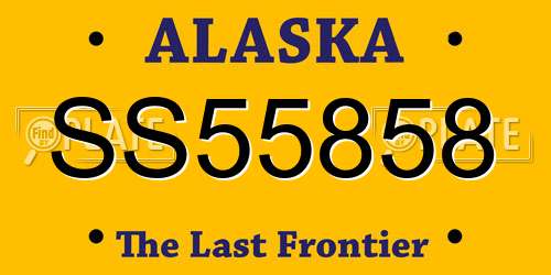 SS55858 Alaska License Plate