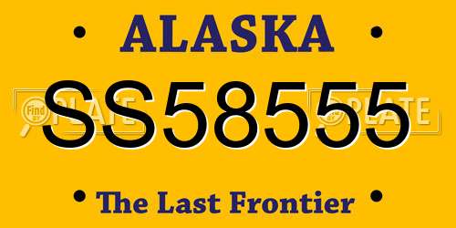SS58555 Alaska License Plate
