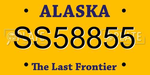 SS58855 Alaska License Plate