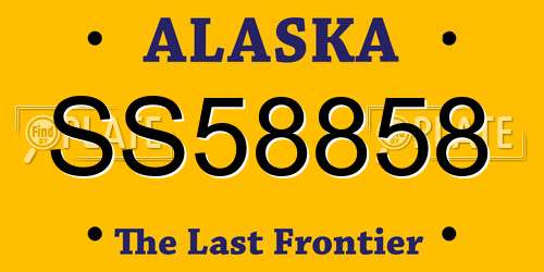 SS58858 Alaska License Plate