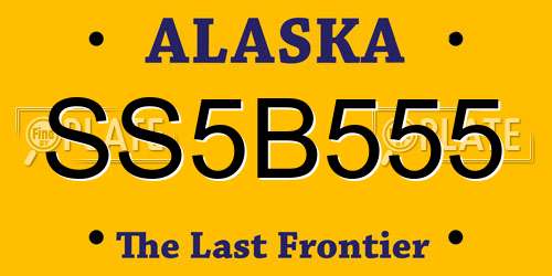 SS5B555 Alaska License Plate